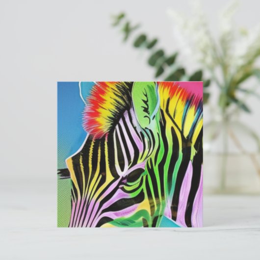 Zany Zebra Feiertagskarte (Stehend Vorderseite)