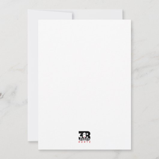 Zany Zebra Feiertagskarte (Rückseite)