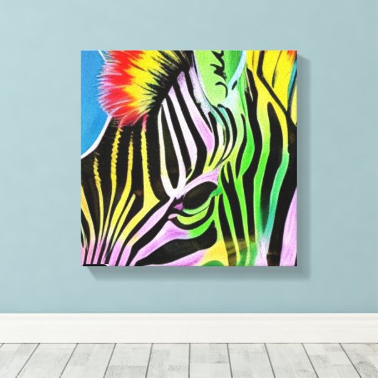 Zany Zebra Leinwanddruck (Insitu (Holzboden))
