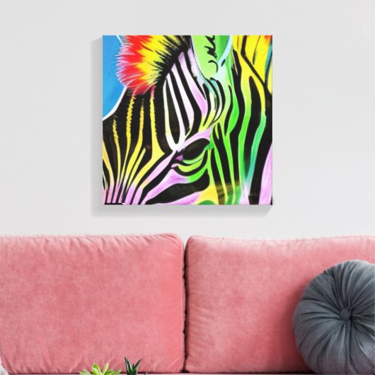 Zany Zebra Leinwanddruck (Insitu (Wohnzimmer))