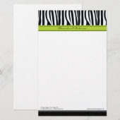 Zany Zebra Limone Designer-Stationierung Briefpapier (Vorne/Hinten)