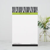 Zany Zebra Limone Designer-Stationierung Briefpapier (Stehend Vorderseite)