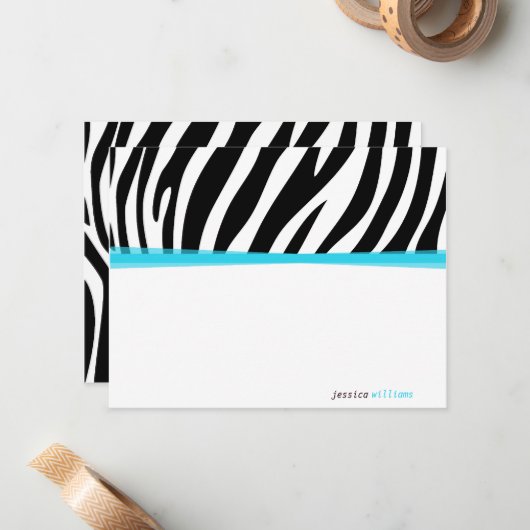 Zany Zebra Mitteilungskarte (Vorderseite/Rückseite Beispiel)