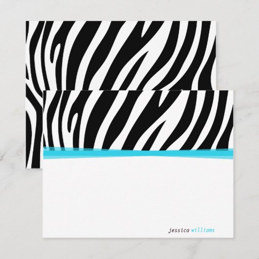 Zany Zebra Mitteilungskarte (Vorne/Hinten)
