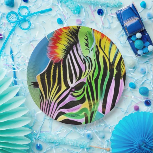 Zany Zebra Pappteller (Party)