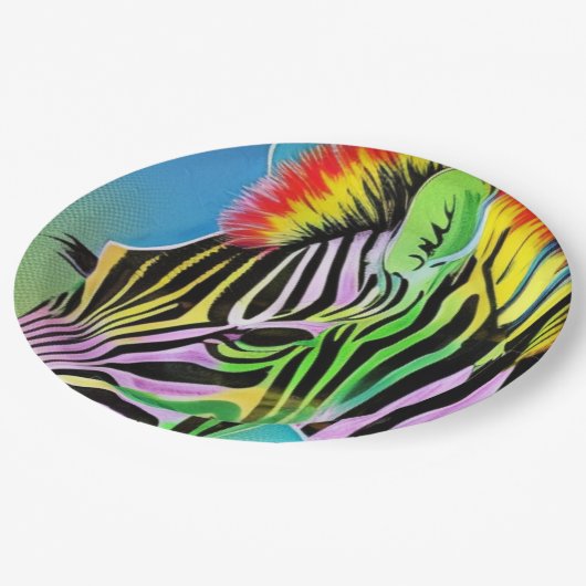 Zany Zebra Pappteller (Schrägansicht)
