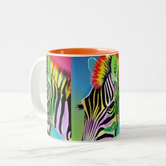 Zany Zebra Zweifarbige Tasse (Vorderseite Links)