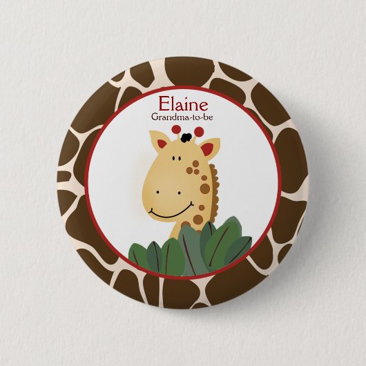 ZANZIBAR GIRAFFE DRUCKNAME TAG Custom Button (Vorderseite)