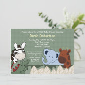 Zanzibar Jungle Crew 12x18 Kinderdusche Einladung (Stehend Vorderseite)