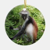Zanzibar Roter Colobus Keramik Ornament (Vorne)