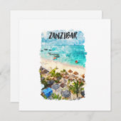 Zanzibar Tansania Vintage Reisekarte (Vorne/Hinten)