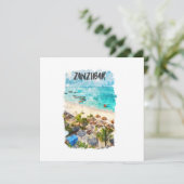Zanzibar Tansania Vintage Reisekarte (Stehend Vorderseite)
