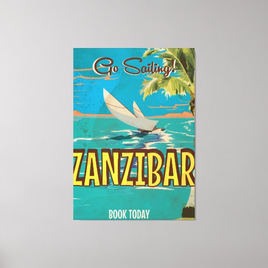 Zanzibar Vintage Reiseplakat Leinwanddruck (Vorderseite)