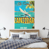 Zanzibar Vintage Reiseplakat Leinwanddruck (Insitu (Schlafzimmer))