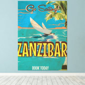 Zanzibar Vintage Reiseplakat Leinwanddruck (Insitu (Holzboden))