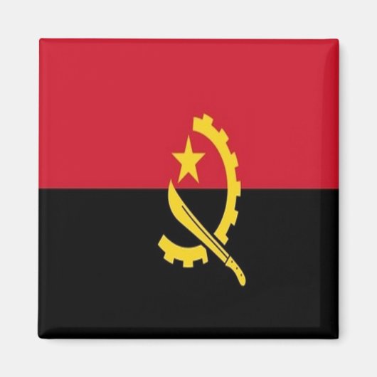 zAO001 ANGOLA FLAG, Afrika, Kühlschrank Magnet (Vorne)