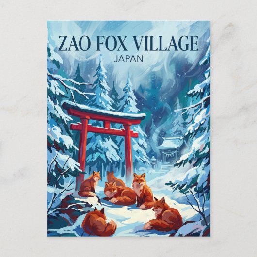 Zao Fuchs-Dorf Japan Postkarte (Vorderseite)