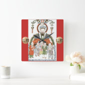 Zao Jun chinesische Küchen-Gott-Wanduhr Quadratische Wanduhr (Zuhause)
