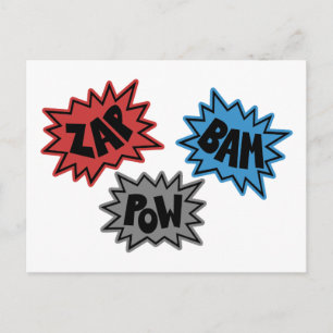 ZAP BAM POW Comic Sound FX - Original Postkarte