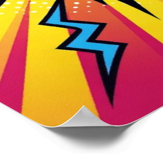 ZAP! Elektrischer Pop - Retro-Comic-Explosionspops Poster (Ecke)