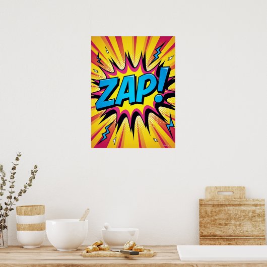 ZAP! Elektrischer Pop - Retro-Comic-Explosionspops Poster (Küche)