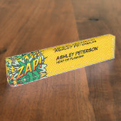 ZAP Fun Retro Comic Book Namensplakette (Seite)