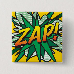 ZAP Fun Retro-Comic-Book-Pop-Art Button
