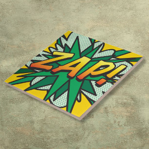ZAP Fun Retro Comic Book Pop Fliese