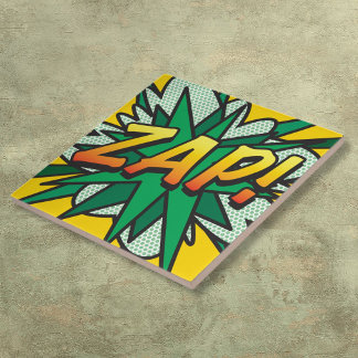 ZAP Fun Retro Comic Book Pop Fliese
