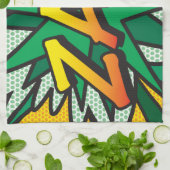 ZAP Fun Retro Comic Pop Kunst, Dichtung und Musik Geschirrtuch (Gefaltet)