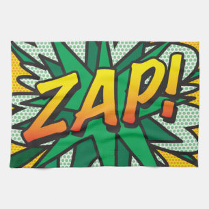 ZAP Fun Retro Comic Pop Kunst, Dichtung und Musik Geschirrtuch
