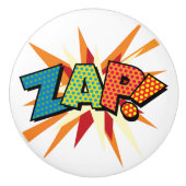 ZAP Fun Retro Comic Pop Kunst, Dichtung und Musik Keramikknauf (Vorderseite)