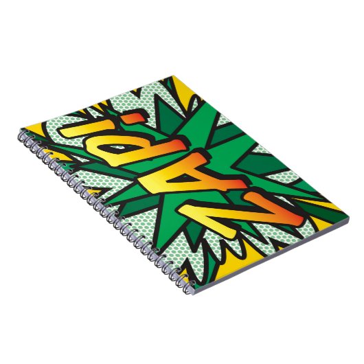 ZAP Fun Retro Comic Pop Kunst, Dichtung und Musik Notizblock (Rechte Seite)