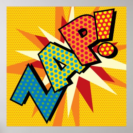 ZAP Fun Retro Comic Pop Kunst, Dichtung und Musik Poster (Vorne)