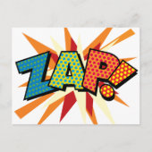 ZAP Fun Retro Comic Pop Kunst, Dichtung und Musik Postkarte (Vorderseite)