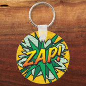 ZAP Fun Retro Comic Pop Kunst, Dichtung und Musik Schlüsselanhänger (Vorderseite)