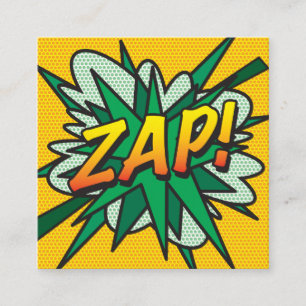 ZAP Fun Retro-Comicbuch Quadratische Visitenkarte
