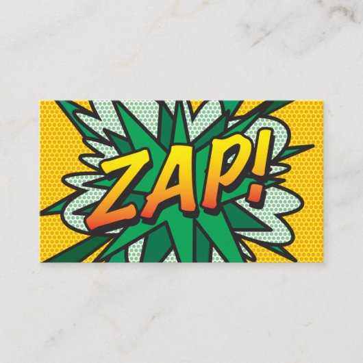 ZAP Fun Retro-Comicbuch Visitenkarte (Vorderseite)
