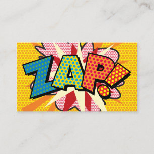 ZAP Fun Retro-Comicbuch Visitenkarte