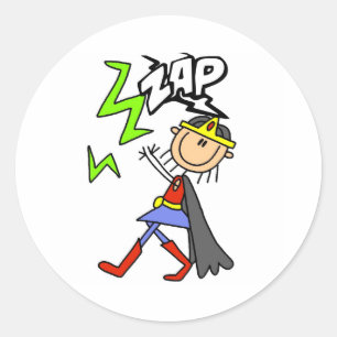 ZAP Girl Hero Runder Aufkleber