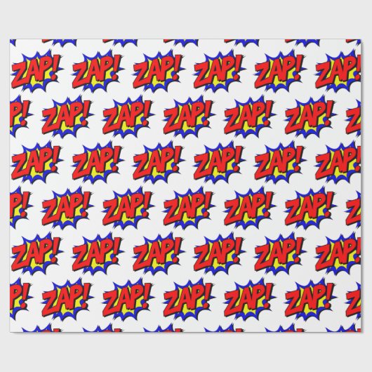 Zap Pop Art Superhero Geschenkpapier (Flach)