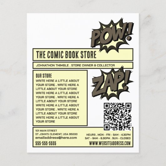 Zap & Pow - Comic Book Store/Collector Flyer (Vorne)