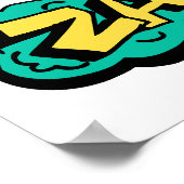 ZAP speech bubble word, hand drawn illustration Poster (Ecke)