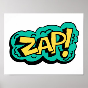 ZAP Sprechblasenwort, handgezeichnete Illustration Poster