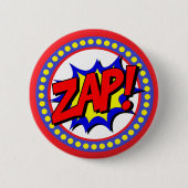 Zap Superhero Cartoon Button (Vorderseite)