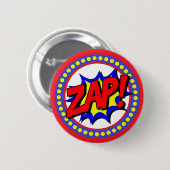 Zap Superhero Cartoon Button (Vorne & Hinten)