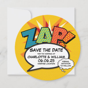ZAP Termin vormerken Lustige Retro-Comic- Pop-Art Save The Date