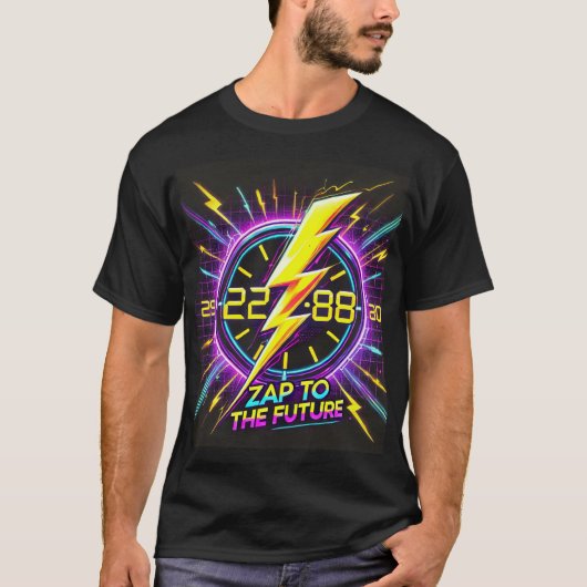 Zap to the Future Retro Sci-Fi T - Shirt - Neon Li (Vorderseite)
