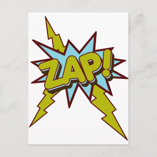 Zap, Zing, Pow! Postkarte (Vorderseite)