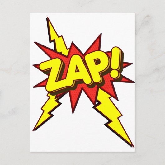 Zap, Zing, Pow! Postkarte (Vorderseite)